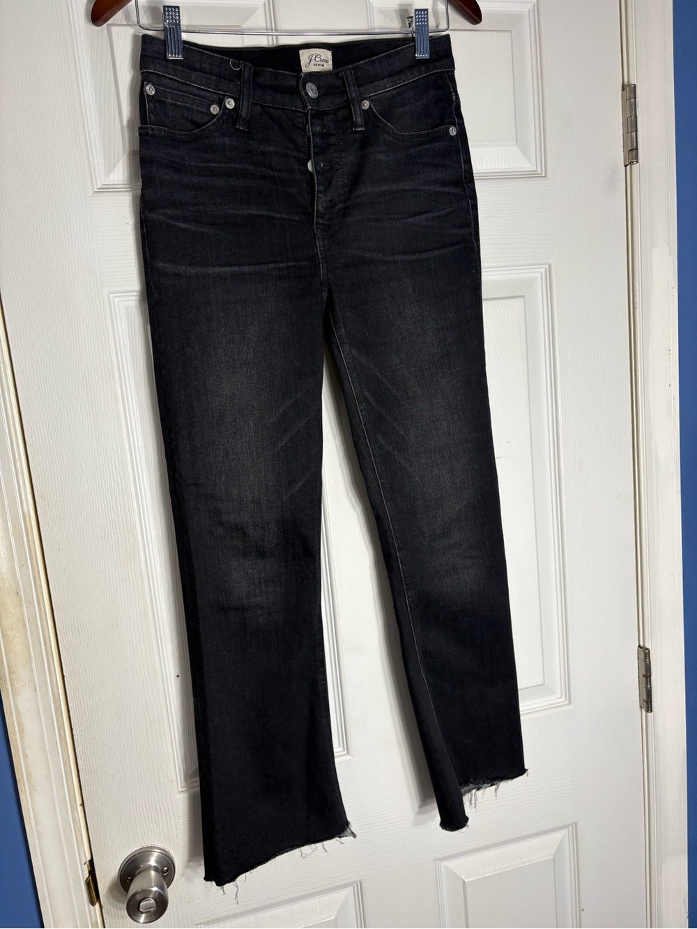 J. Crew Women's Washed Black Straight-Leg Jeans